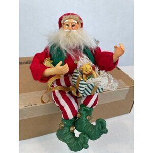 Vintage Animated Santa Bear in Gift Box FOR PARTS OR REPAIR B